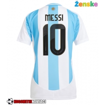Ženske Nogometnih dresov Argentina Lionel Messi #10 Domači Copa America 2024 Kratki rokavi